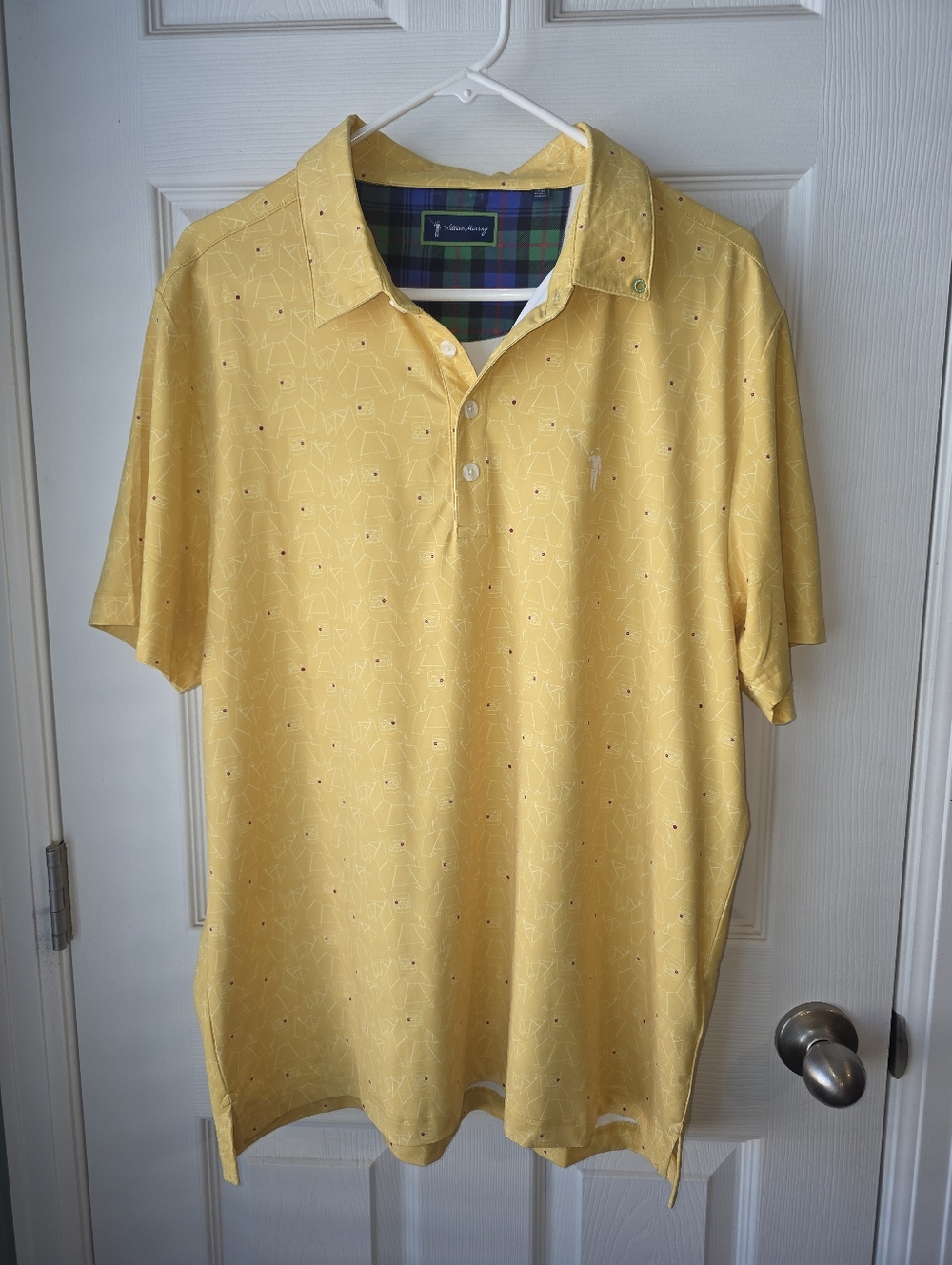 William Murray Yellow Dog Printed Short Sleeve Polo Golf Shirt Mens SZL